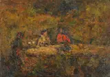 Masă în familie by Rudolf Schweitzer–Cumpăna, ulei pe carton, sold Jun 2019