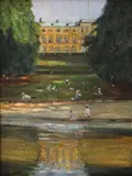 Kai Lange, Grădina Palatului Frederiksberg, 1914, ulei pe pânză