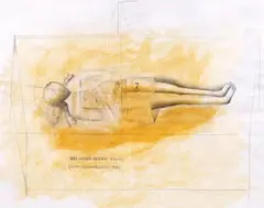 Somn by Sorin Dumitrescu, acuarelă și creion pe hârtie lipită pe carton, sold May 2019