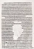 Ion Bitzan, Manuscris (18), 1973, cărbune, creion și pix roșu pe carton
