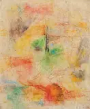 Gheorghe Iacob, Abstract, 2015, acuarelă, creioane colorate și accente de guașă pe carton