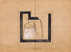 Șip by Sorin Dumitrescu, 2016, creion și acuarelă pe carton, offered May 2019