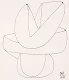 Proiect de monument by Gheorghe Iliescu-Călineşti, 1985, pix pe hârtie lipită pe carton, sold May 2019