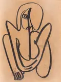 Model by Gheorghe Iliescu-Călineşti, tuș pe hârtie, sold May 2019