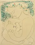 Maternitate by Pablo Picasso, 1963, cromolitografie offset, sold May 2019