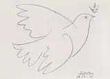 Porumbelul albastru by Pablo Picasso, 1961, cromolitografie offset, sold May 2019