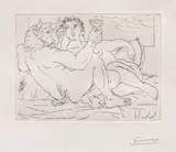 Pablo Picasso, Minotaur sărbătorind, acvaforte