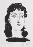 Tănără cu bucle by Pablo Picasso, litografie, sold May 2019