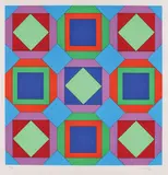 Victor Vasarely, Compoziție geometrică, cromolitografie