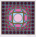 Victor Vasarely, Compoziție optică, cromolitografie