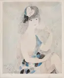 Marie Laurencin, Tănără cu pălărie, acvaforte în culori
