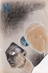 Studiul subconștientului by Hedda Sterne, colaj, tempera și ceracolor pe hârtie, sold May 2019