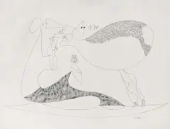 Himere by Jules Perahim, pix pe hârtie, sold May 2019