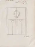 Constantin Brancusi, Coloana Sărutului, tuș pe hârtie