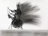 Jules Perahim, Compoziţie, tuș și laviu pe hârtie