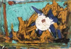 Construcție Dada by Marcel Janco, ulei pe carton, offered May 2019