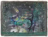 Himere by Jules Perahim, intervenții de ceracolor pe litografie, sold May 2019