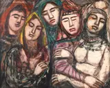 Odalisce by Magdalena Rădulescu, 1951, ulei pe pânză, offered May 2019