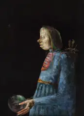 Călător by Ștefan Câlția, 1987, ulei pe pânză, sold Apr 2019