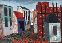 Andrei Cădere, Orașul, 1960, ulei pe carton