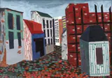 Andrei Cădere, Orașul, 1960, ulei pe carton