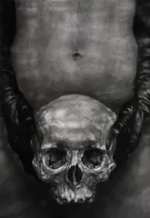Ada Muntean, Black Fire, cărbune pe hârtie