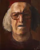 Autoportret by Corneliu Baba, 1977, ulei pe pânză lipită pe carton, sold Apr 2019