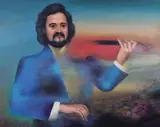 Violonistul (Virgis Simonis) by Sabin Bălașa, 1987, ulei pe pânză, offered Apr 2019