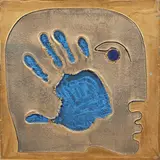Stefan Ramniceanu, La caresse bleue, 2001, acrilic pe pânză
