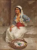 Pierre Auguste Bellet, Florăreasa, ulei pe pânză
