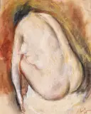 Corneliu Baba, Nud cu spatele, 1978, guașă și ceracolor pe hârtie