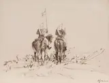 George Demetrescu-Mirea, Cavaleri, 1877, tuș pe hârtie