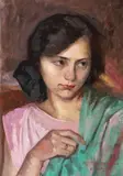 Traian Bilţiu Dăncuş, Melancolie, 1924, ulei pe carton
