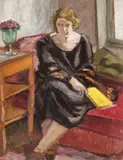 Femeie în interior by Theodor Pallady, ulei pe carton, sold Mar 2019