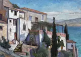 Peisaj din Grecia by Paul Scorţescu, ulei pe pânză, sold Mar 2019