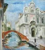 Nicolae Stoica, Veneția (Basilica Santi Giovanni e Paolo), ulei pe pânză