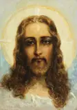Christ by Constantin Isachie Popescu, ulei pe carton, sold Mar 2019