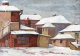 Aurel Popp Ludoșanu, Peisaj de iarnă, ulei pe pânză
