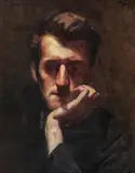 Autoportret (la 24 de ani) by Corneliu Baba, ulei pe pânză lipită pe lemn, sold Mar 2019