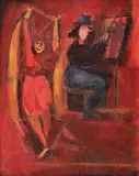 Pictorul și modelul by Magdalena Rădulescu, ulei pe pânză, offered Feb 2019