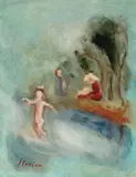 La scăldat by Margareta Sterian, ulei pe pfl, sold Feb 2019
