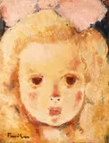 Păpușica blondă by Nicolae Tonitza, ulei pe carton, sold Feb 2019
