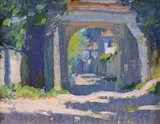 Zi de primăvară by Leon Biju, ulei pe carton, sold Feb 2019