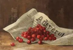 Gheorghe Chirovici, Cireșe dulci, 1921, ulei pe pânză lipită pe carton
