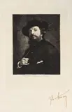 Theodor Aman, Autoportret, acvaforte şi gravură cu acul