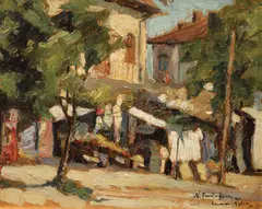 Nicolae Furduescu, Piaţă la Eforie, ulei pe carton