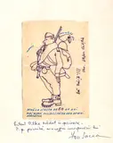 Ștefan Câlția, Carte poștală trimisă de pictorul Ștefan Câlția către Ion Pacea, pix și tuș pe hârtie