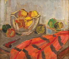 Lucian Grigorescu, Natură statică cu fructe, ulei pe carton