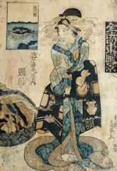 Keisai Eisen, Bijin, sfârșitul sec. XIX, xilogravură nishiki-e