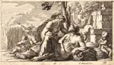 Pierre-Jean Mariette, Idilă între Nimfă şi Faun, acvaforte